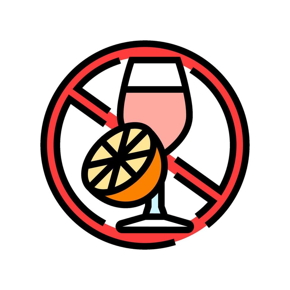 avoiding acidic foods drinks color icon illustration vector
