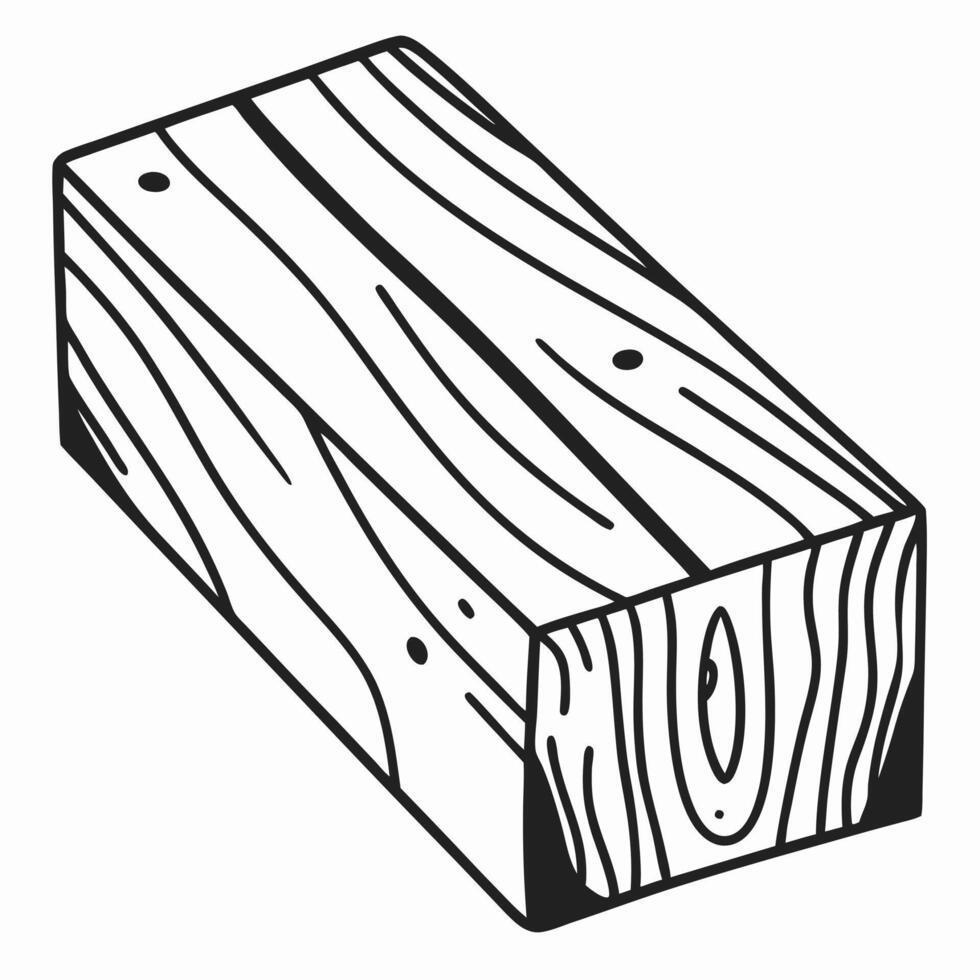 wooden block with natural wood grain texture illustration vector