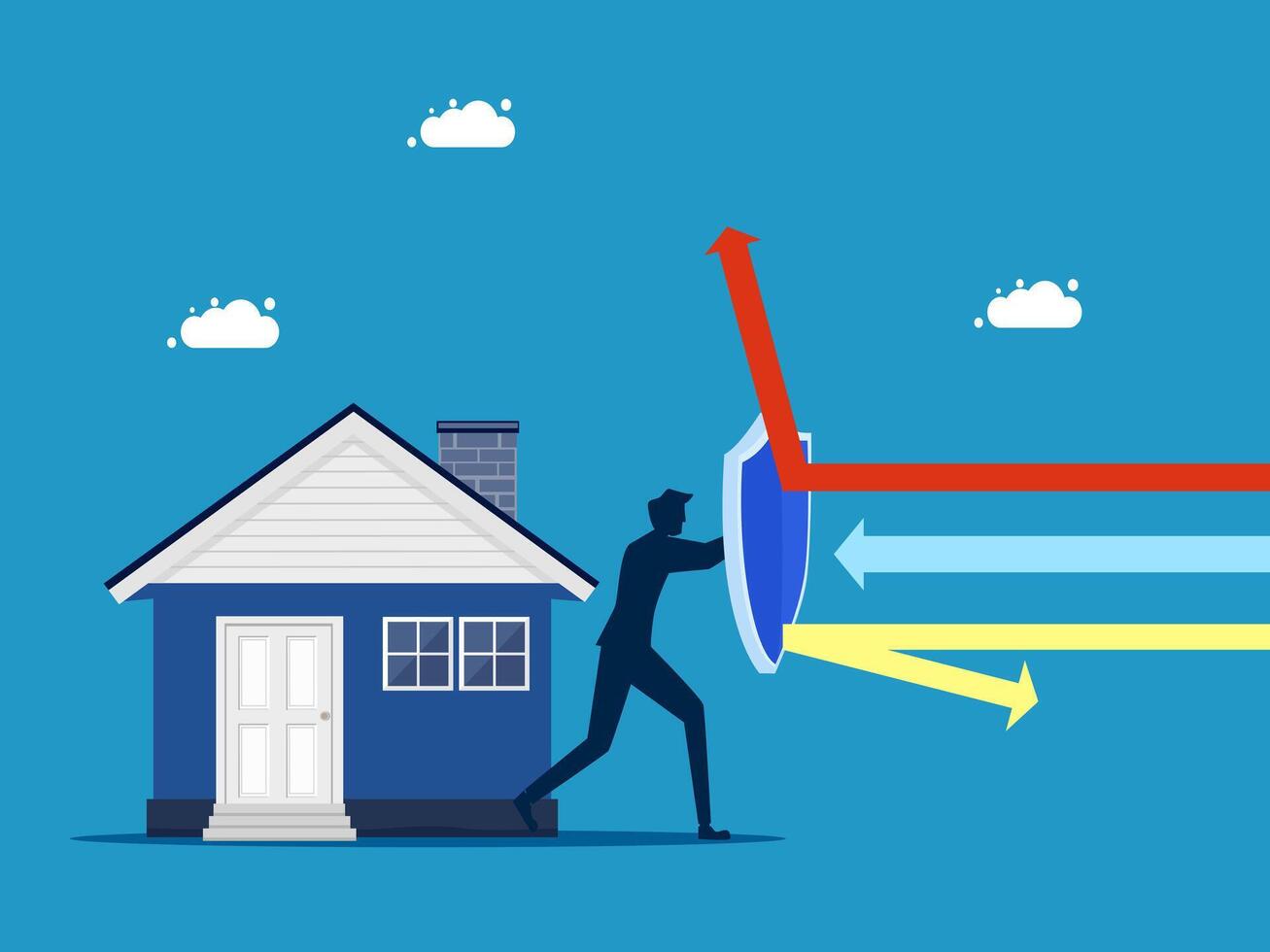 team business protects home or assetse vector