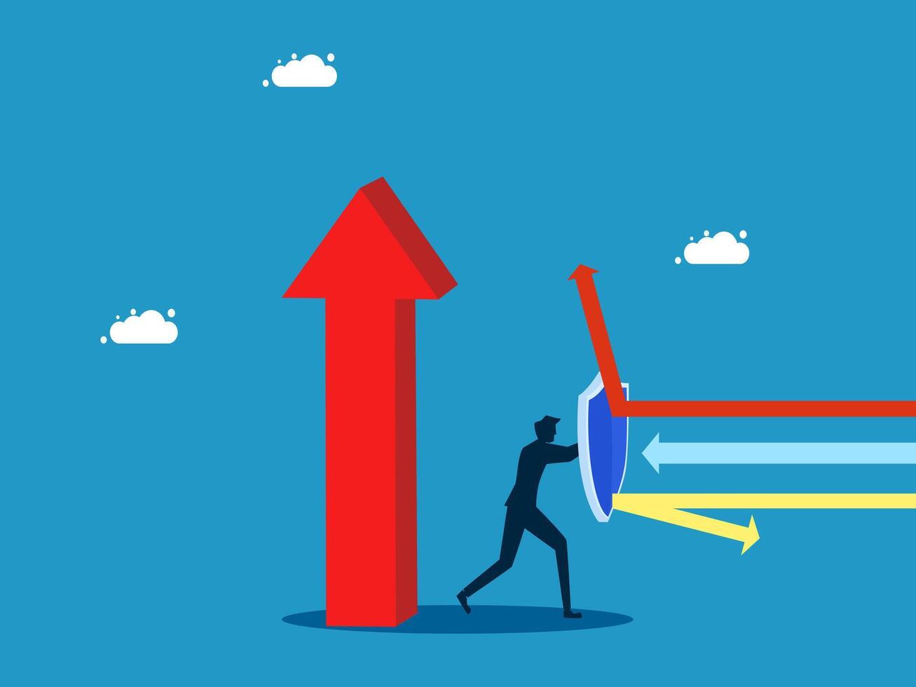 businessman pushing arrow up vector