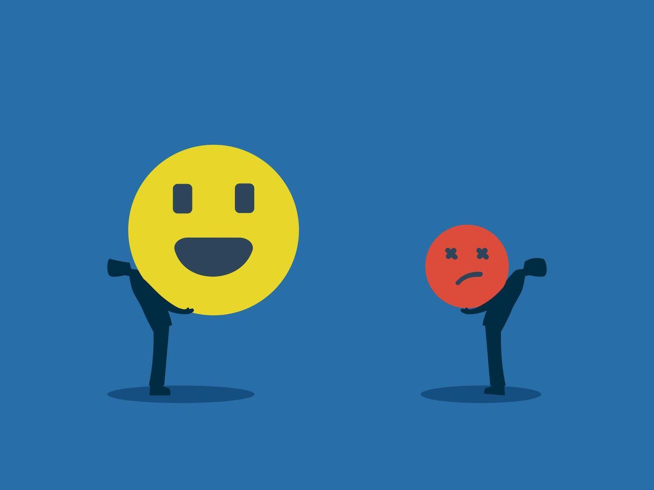 Two businessmen bear different feelings of happiness and sadness vector