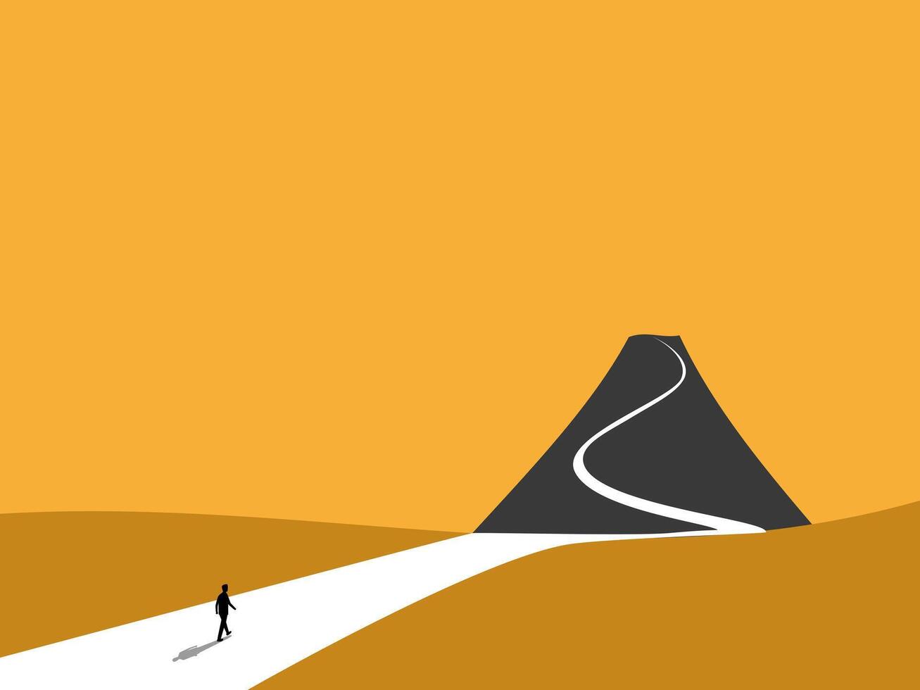 Ambition, businessmen go to conquer the mountain vector