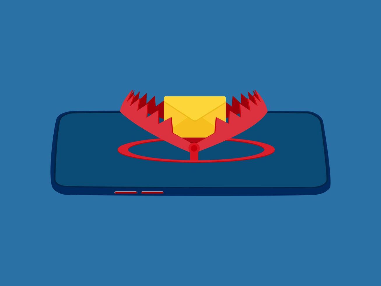 Trojan, Smartphone trap letter, scam concept vector