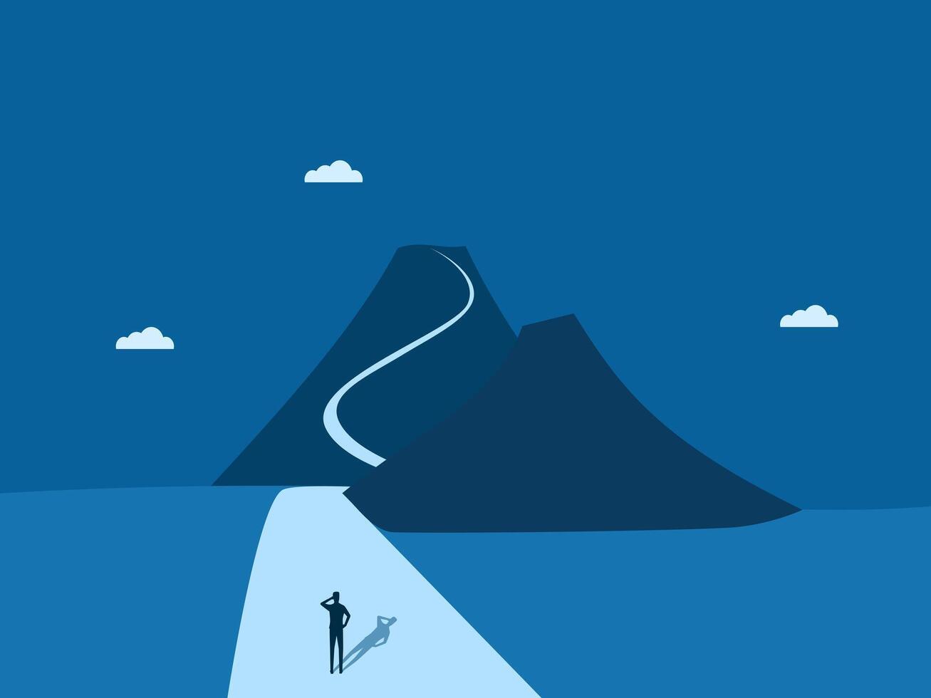 Solve long term problems, businessmen decide on the path to the top vector