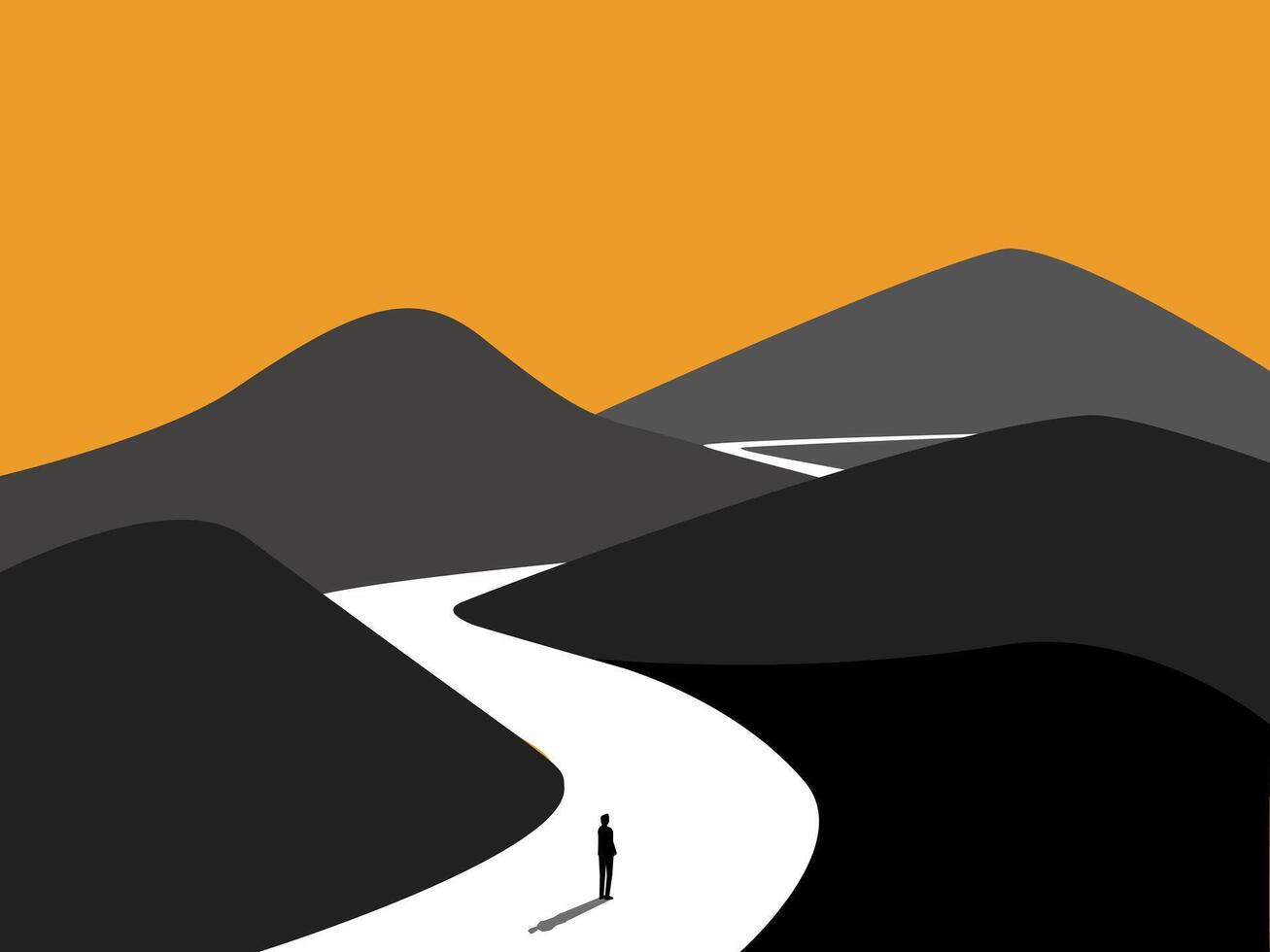 Businessman Walking on the Path of Business Opportunity vector