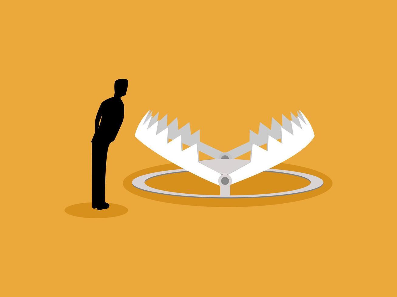 Businessman Standing Deciding on Trap,business Concept vector