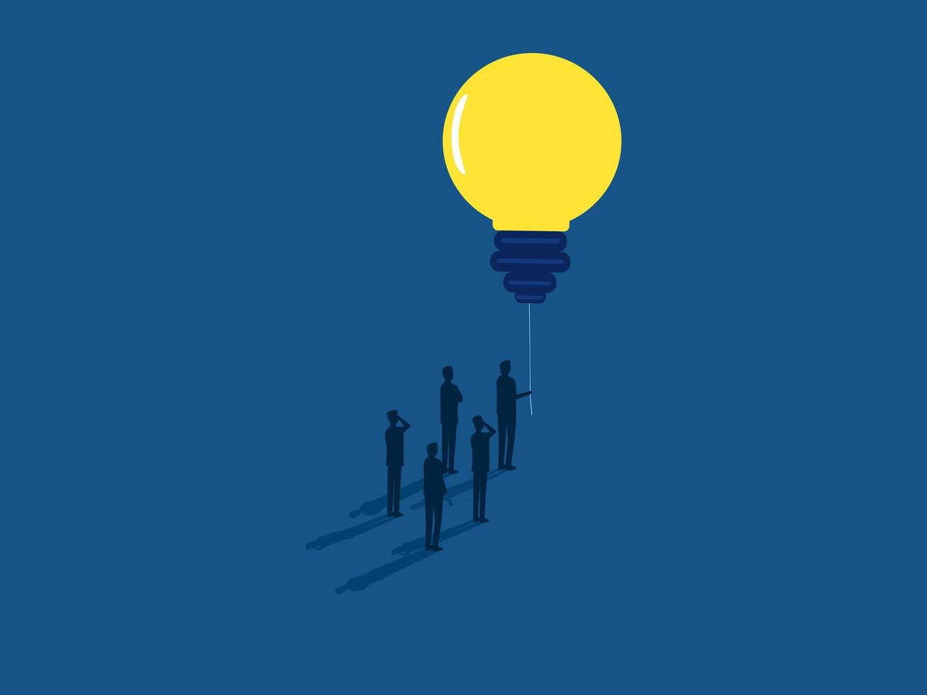 Guide the way, Businessman leader holding a balloon of knowledge light bulb vector