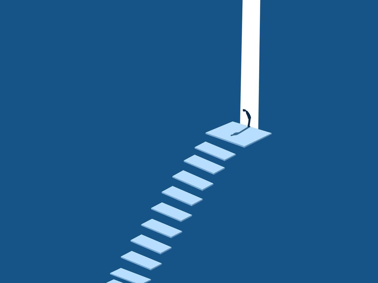 Challenge, New Opportunity, Businessman steps into large door vector