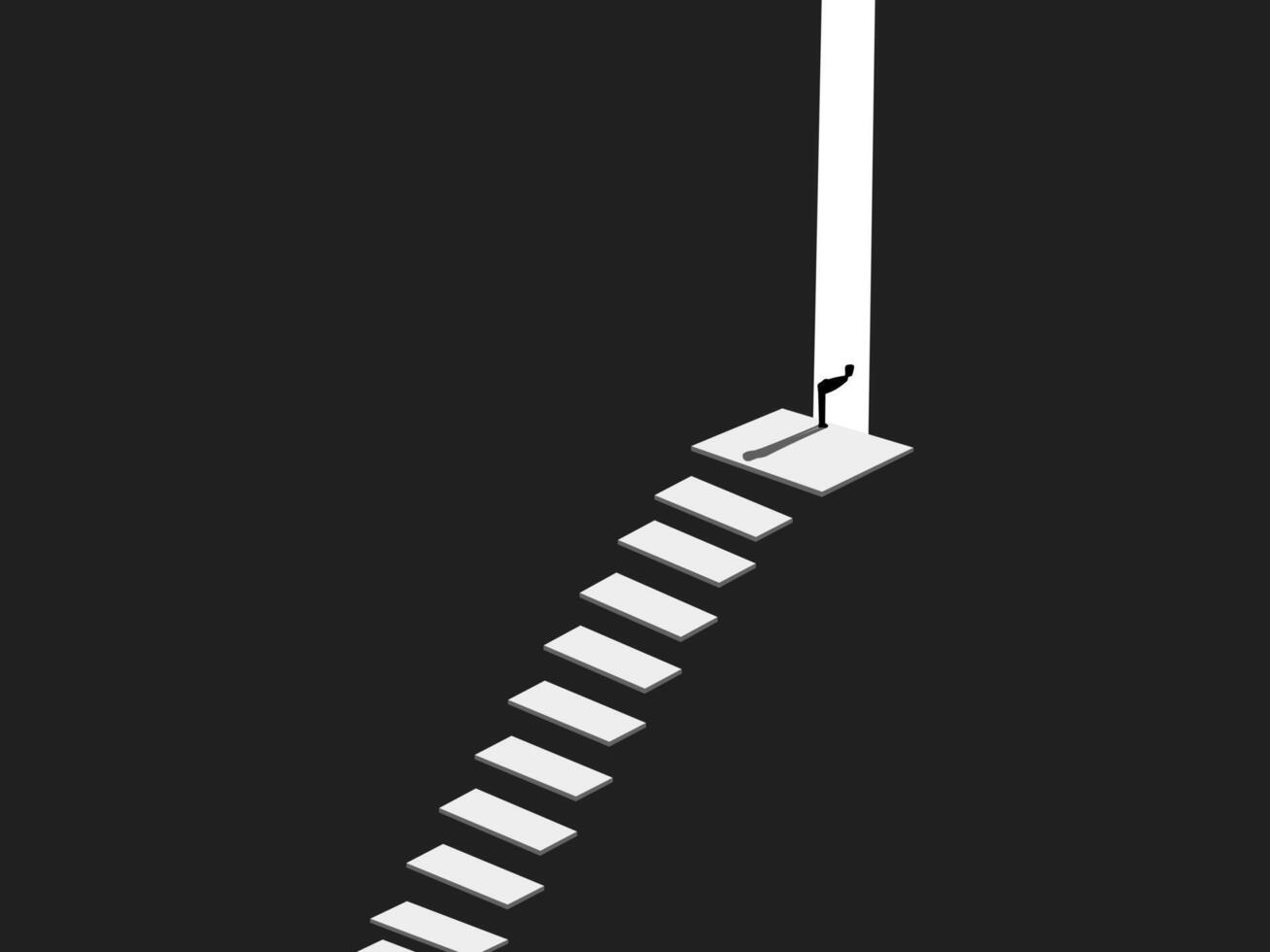 Future, Opportunity, man steps into door vector