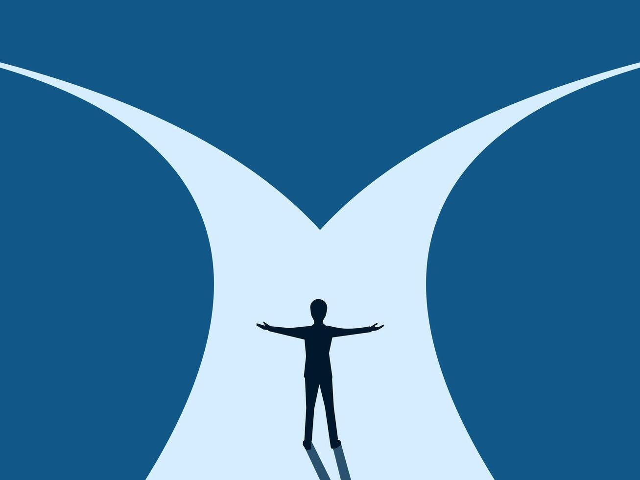 Uncertainty, businessman decides on a path vector