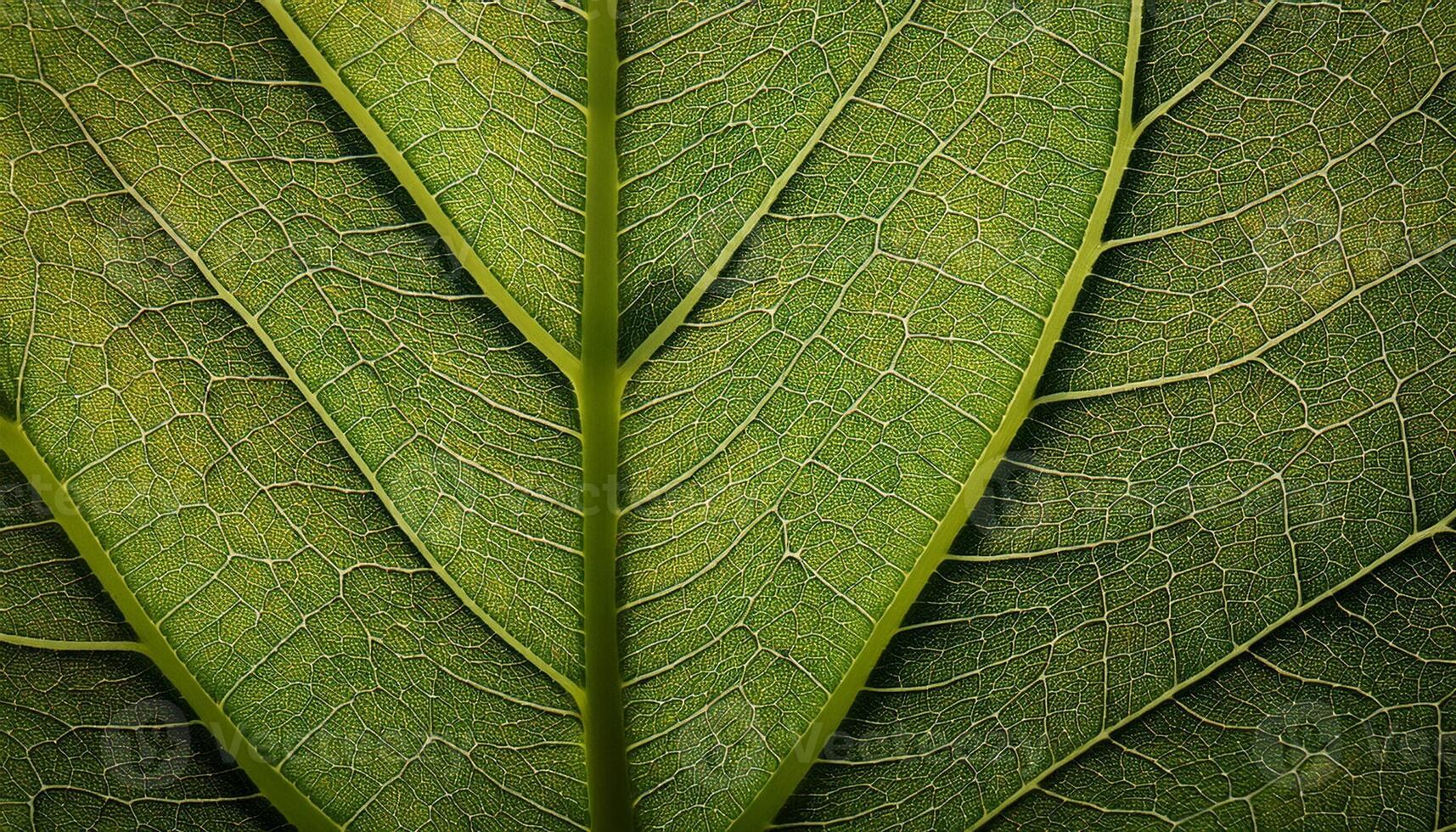 Close-up View of Intricate Green Leaves Showcasing Their Detailed Textures and Patterns in Natural Light photo