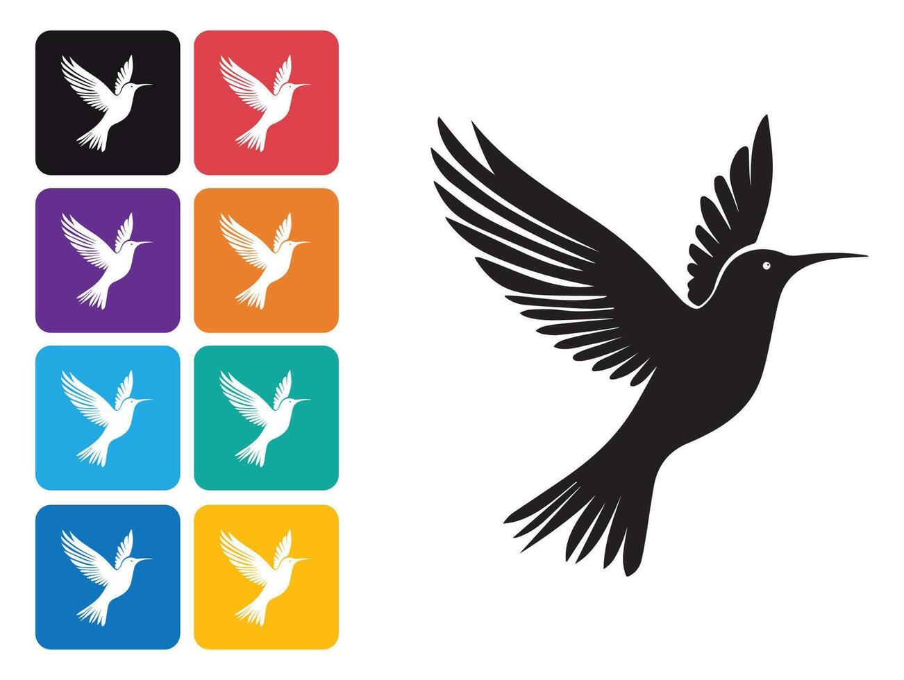 Hummingbird icon set illustration vector