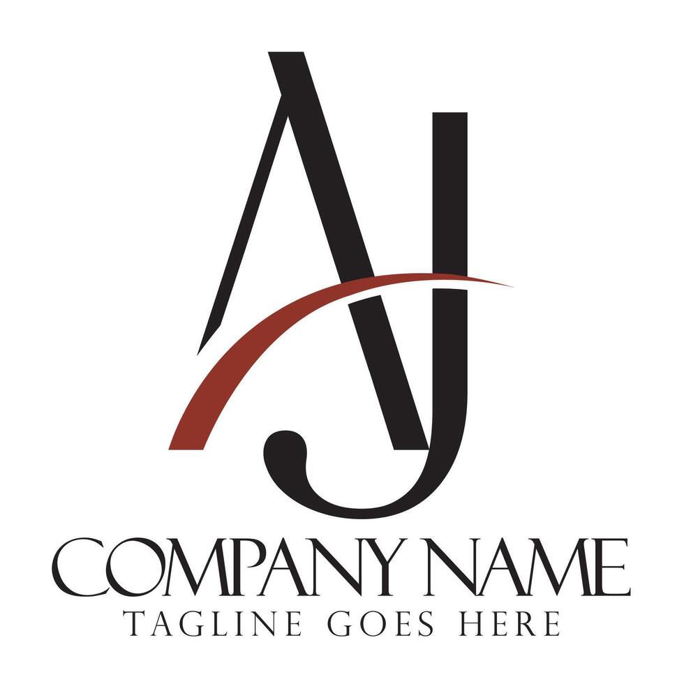 Letter AJ or JA logo design symbol icon emblem Free vector