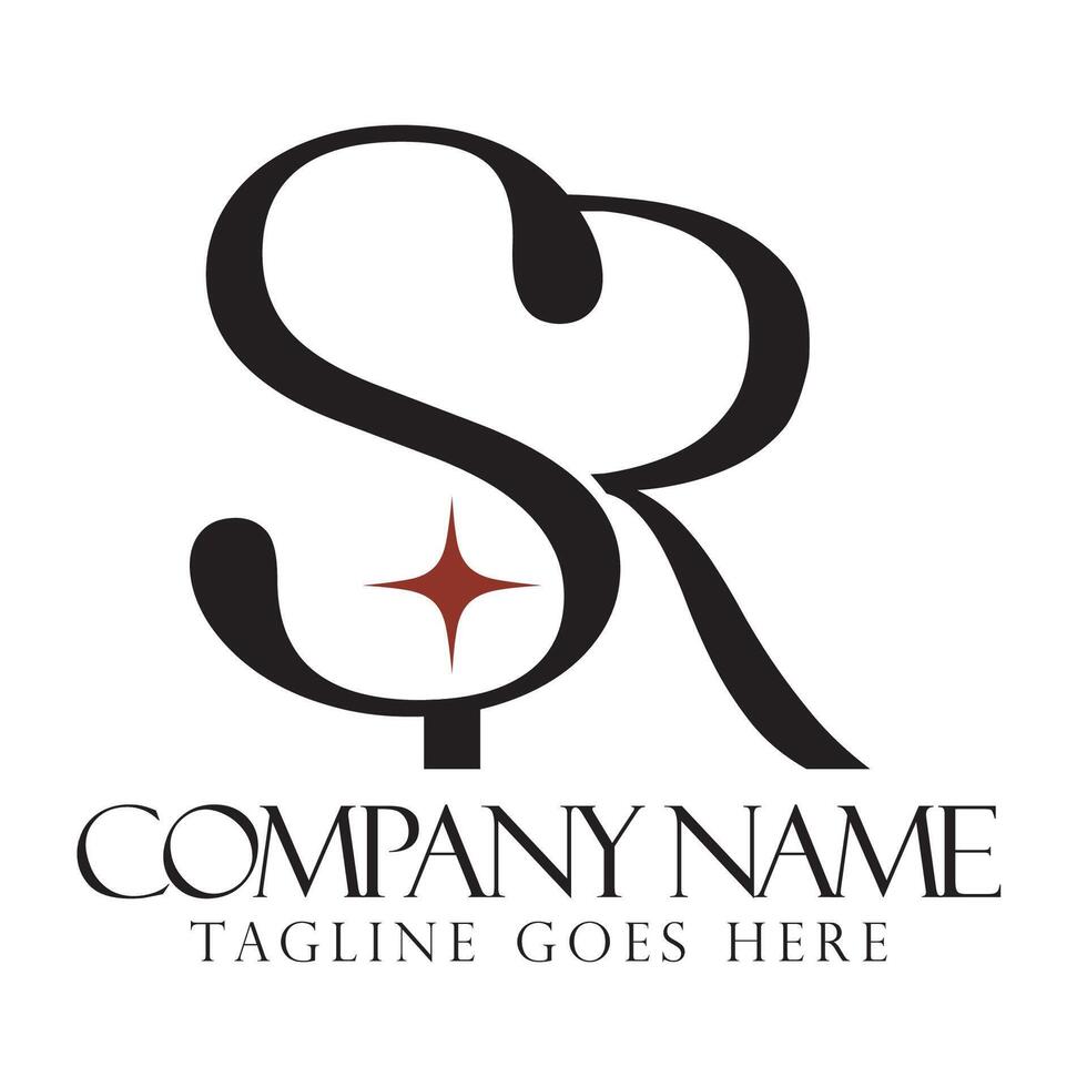 Letter SR or RS logo design symbol icon emblem Free vector