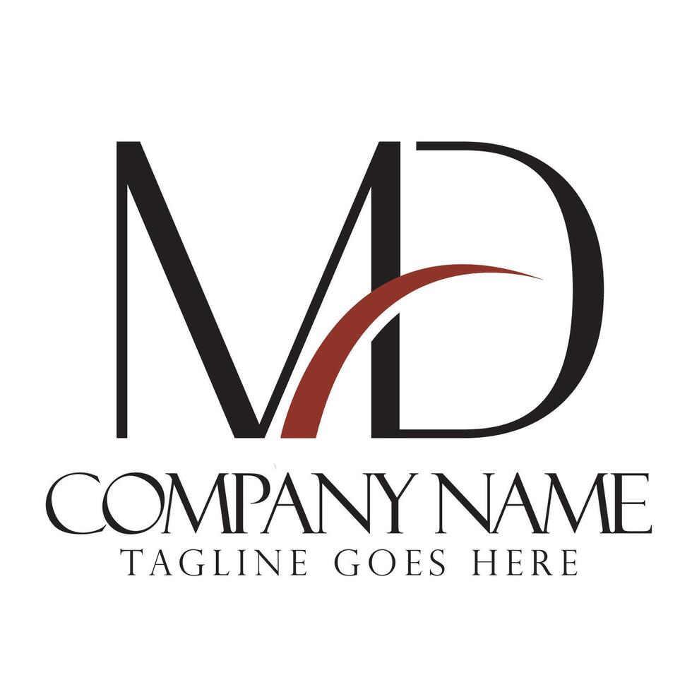 Letter MD or DM logo design symbol icon emblem Free vector