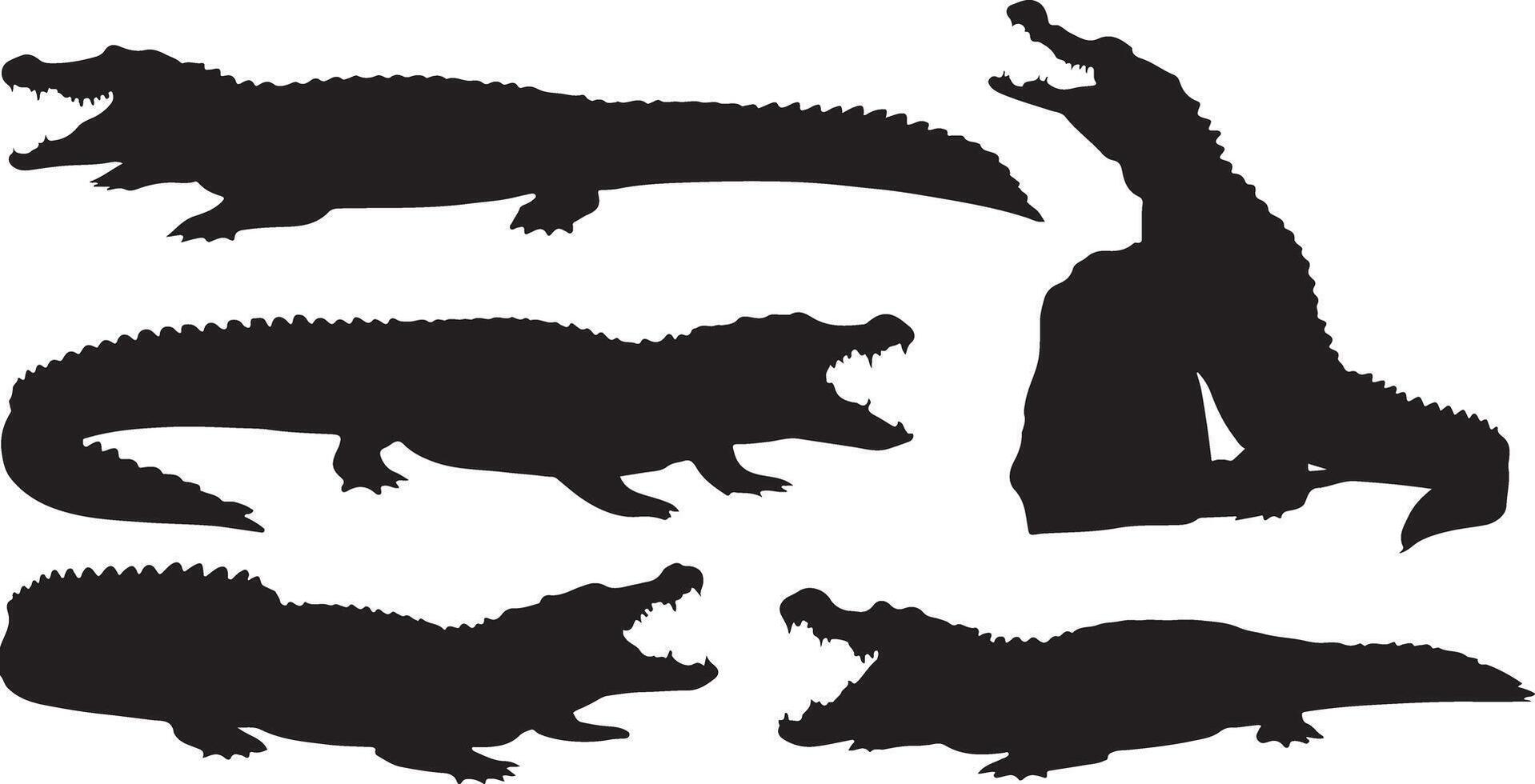Angry Crocodile silhouette vector