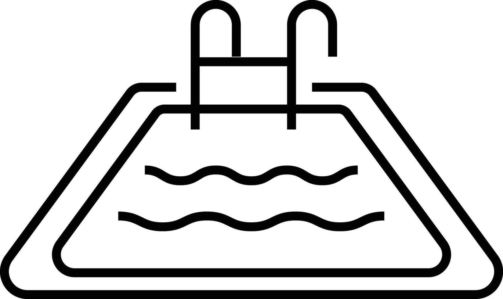 Swimming pool icon. Thin linear swimming pool outline icon isolated on white background from summer collection. vector