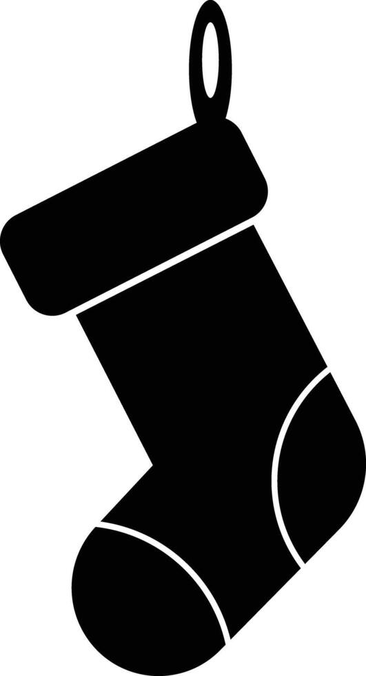 Christmas Stocking icon, Silhouette, isolated on white background vector