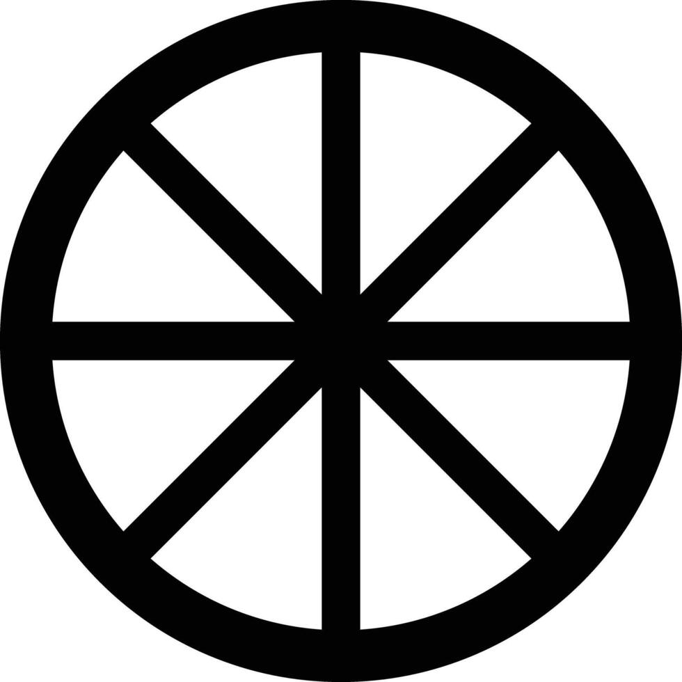 a black and white wheel symbol vector