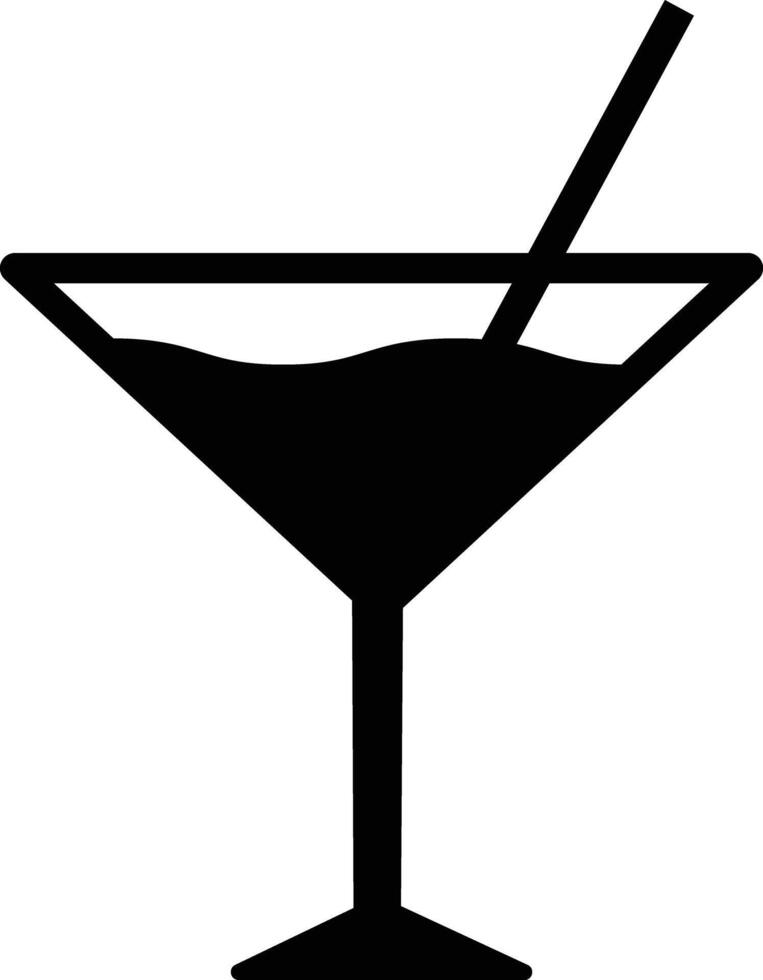 Cocktail icon, black design, in trendy style, flat illustration. vector