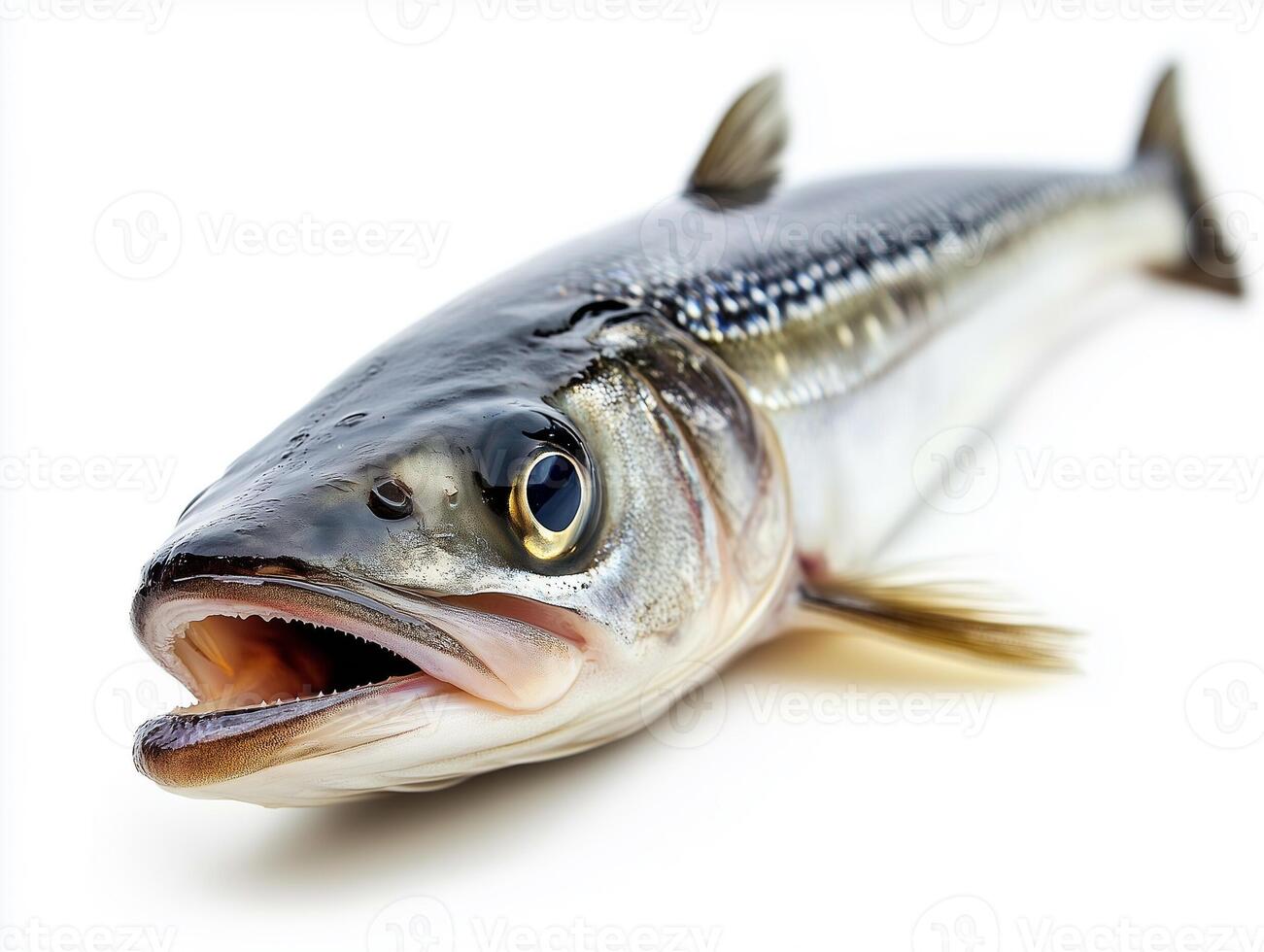 Freshly Caught Fish Showcasing Detailed Features, Ideal for Culinary Presentations or Marine Studies in a Minimalistic Setting photo