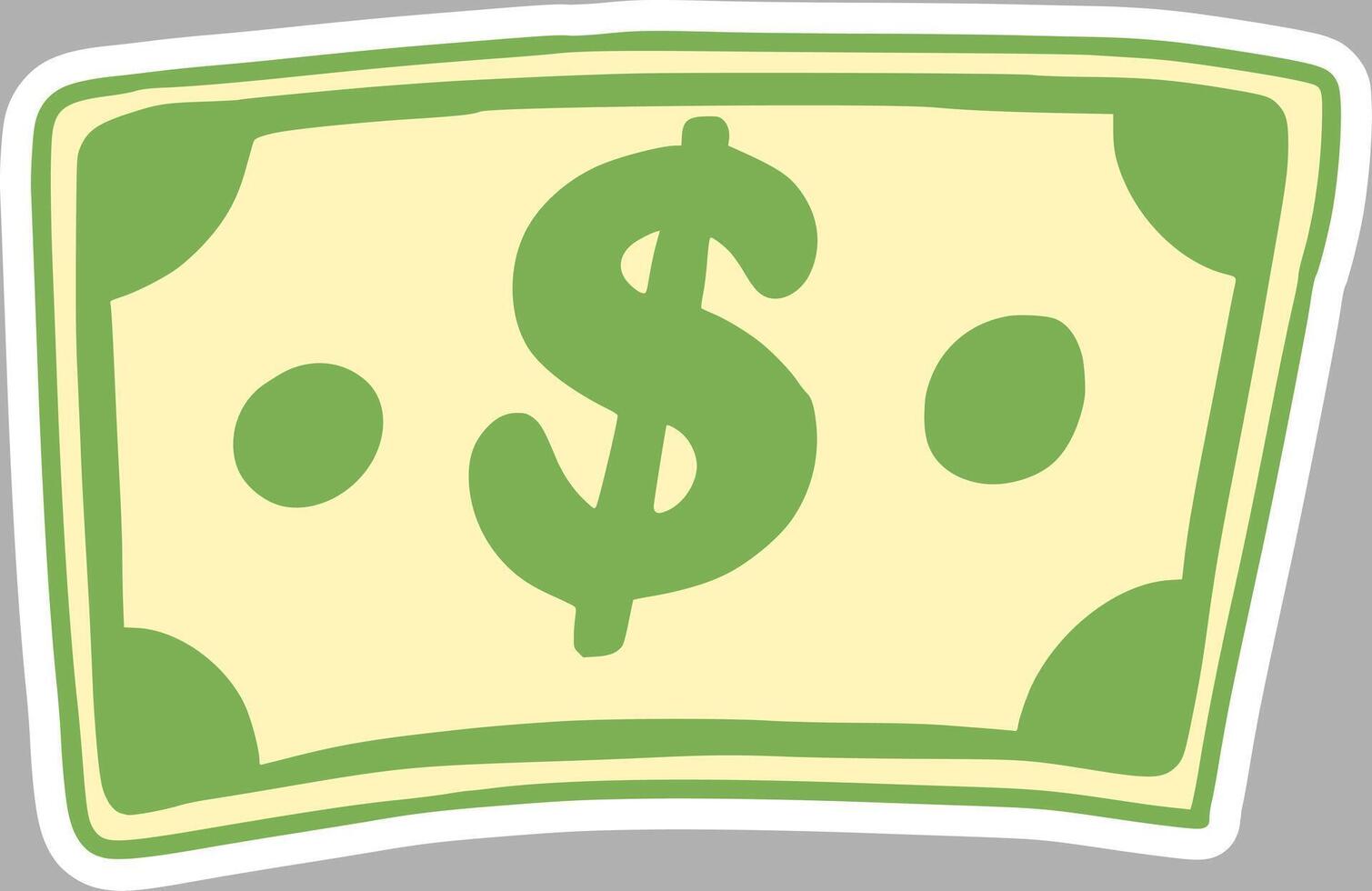 Detailed Dollar Symbol Drawing, Classic Hand-Sketched Artwork vector