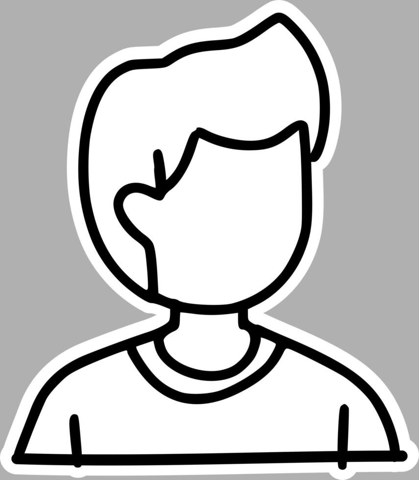Faceless Social Media Avatar, Unique Hand-Drawn Illustration vector