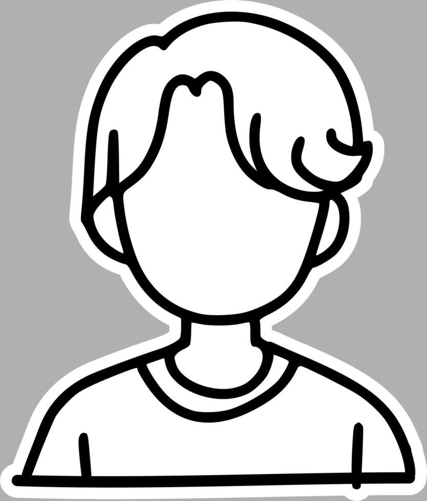 Sketchy Faceless Headshot, Monochrome Hand-Drawn Design vector