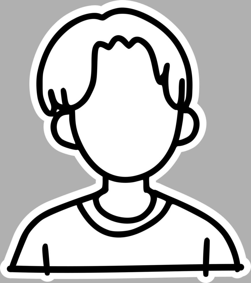 Modern Faceless Cartoon Icon, Minimalist Line Art vector