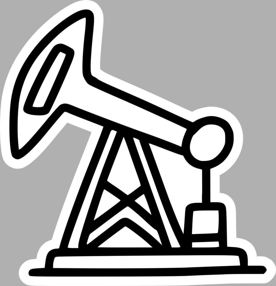 Detailed Oil Extraction Tower Drawing, Classic Hand-Sketched Artwork vector
