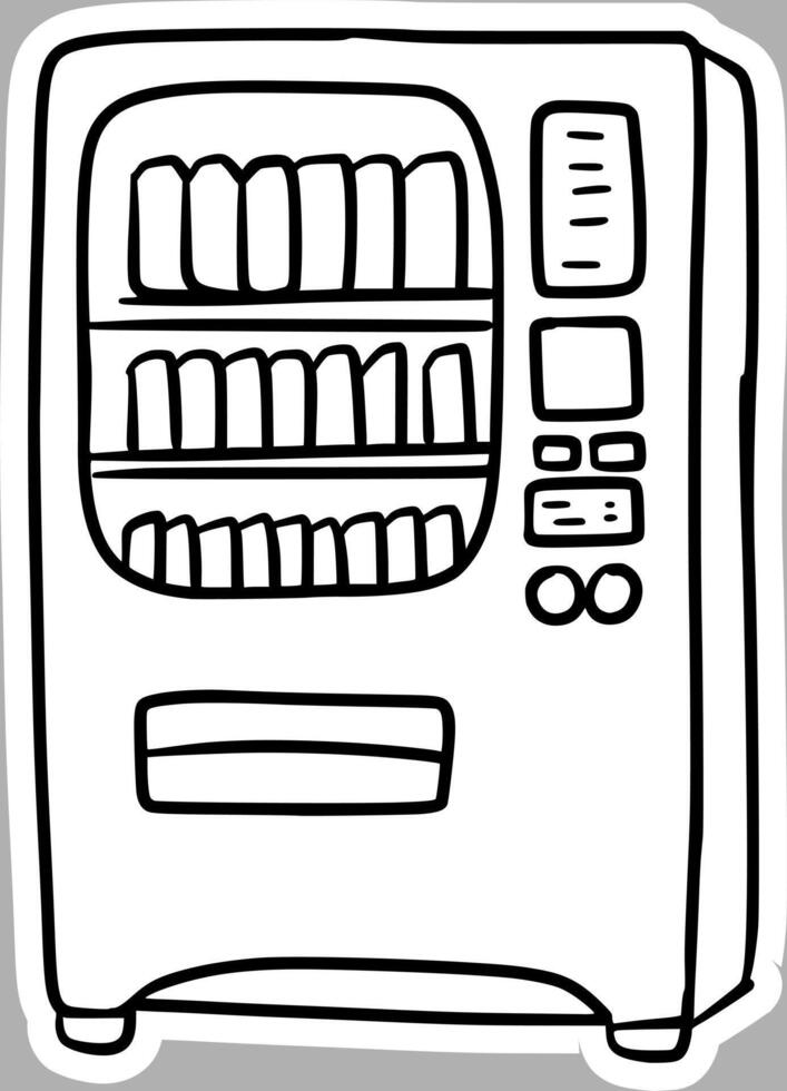 Vintage Snack Dispenser Illustration, Handcrafted Ink Drawing vector