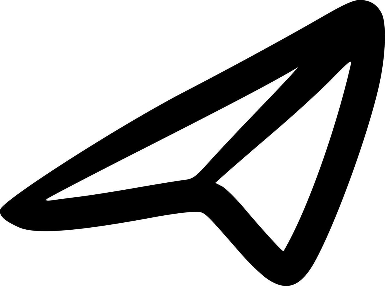 Hand-Drawn Black and White Paper Airplane Kite Illustration vector