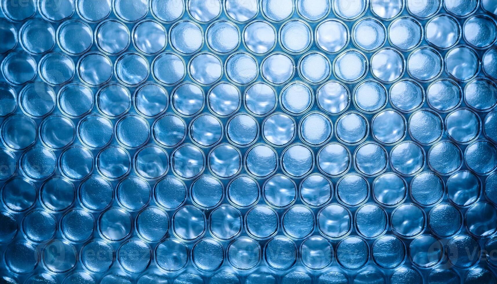 Bubbles Create Mesmerizing Patterns Under Soft Blue Light, Showcasing Their Spherical Shapes and Translucent Appearance photo