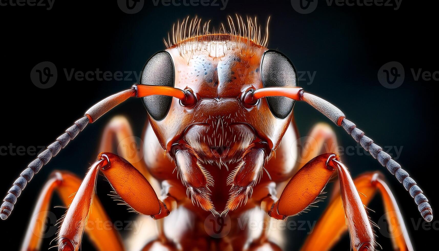 Close-up of an Ant Showcasing Intricate Details of Its Anatomy and Features photo
