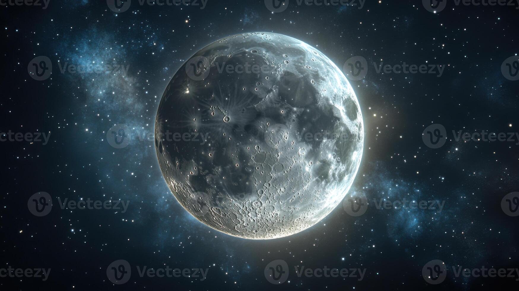 Majestic Moon in the Cosmic Sea A Celestial Portrait of Lunar Serenity photo