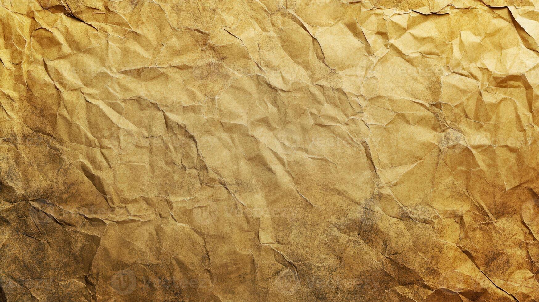 Crumpled paper background with a gold color photo