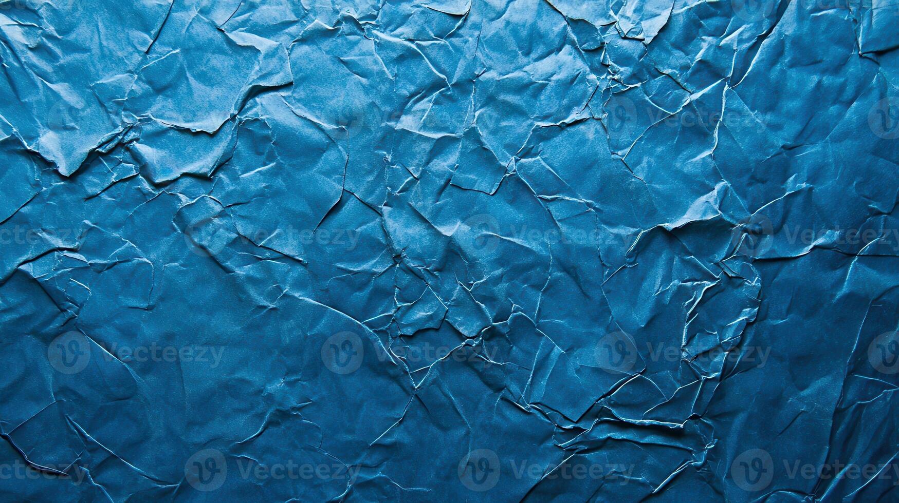 Crumpled blue paper texture background photo