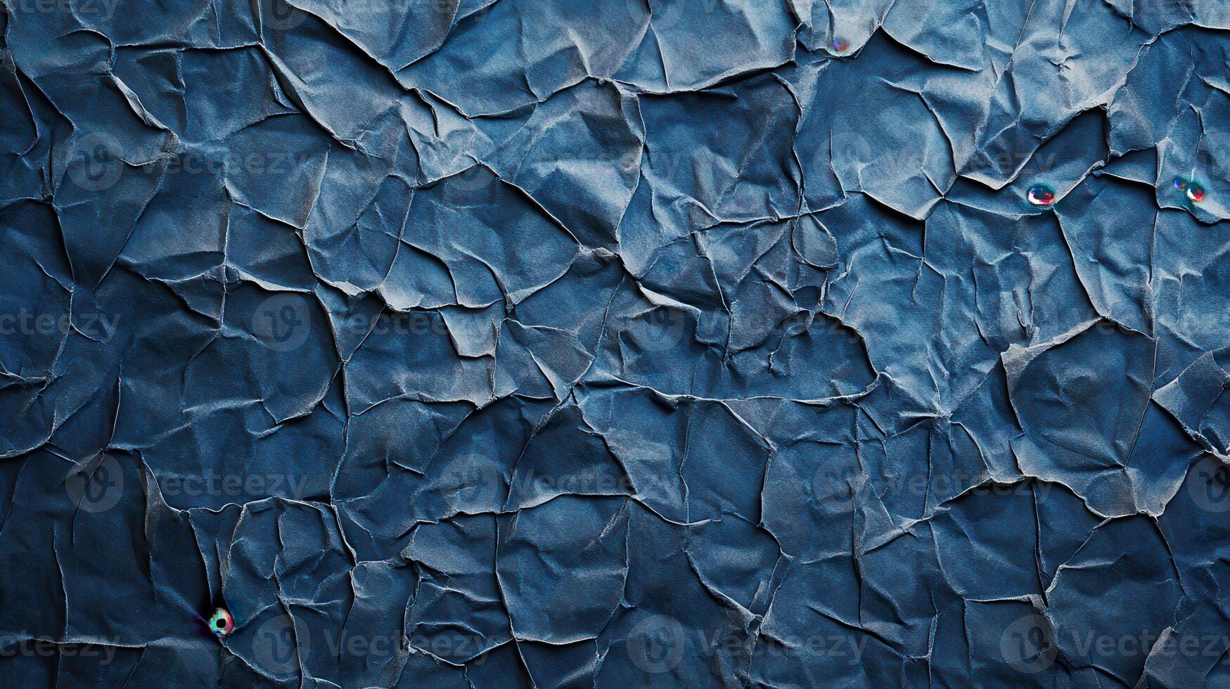 Crumpled blue paper texture background photo