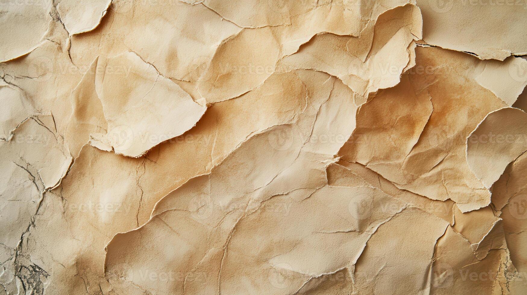 A close up of a wall with paper crumpled photo