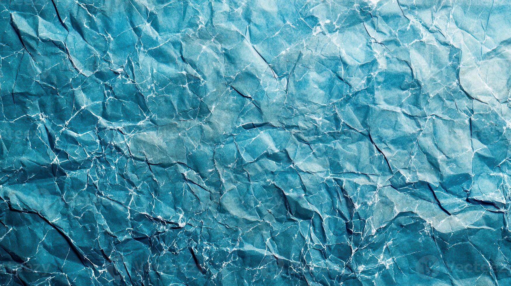 Crumpled blue paper texture background photo