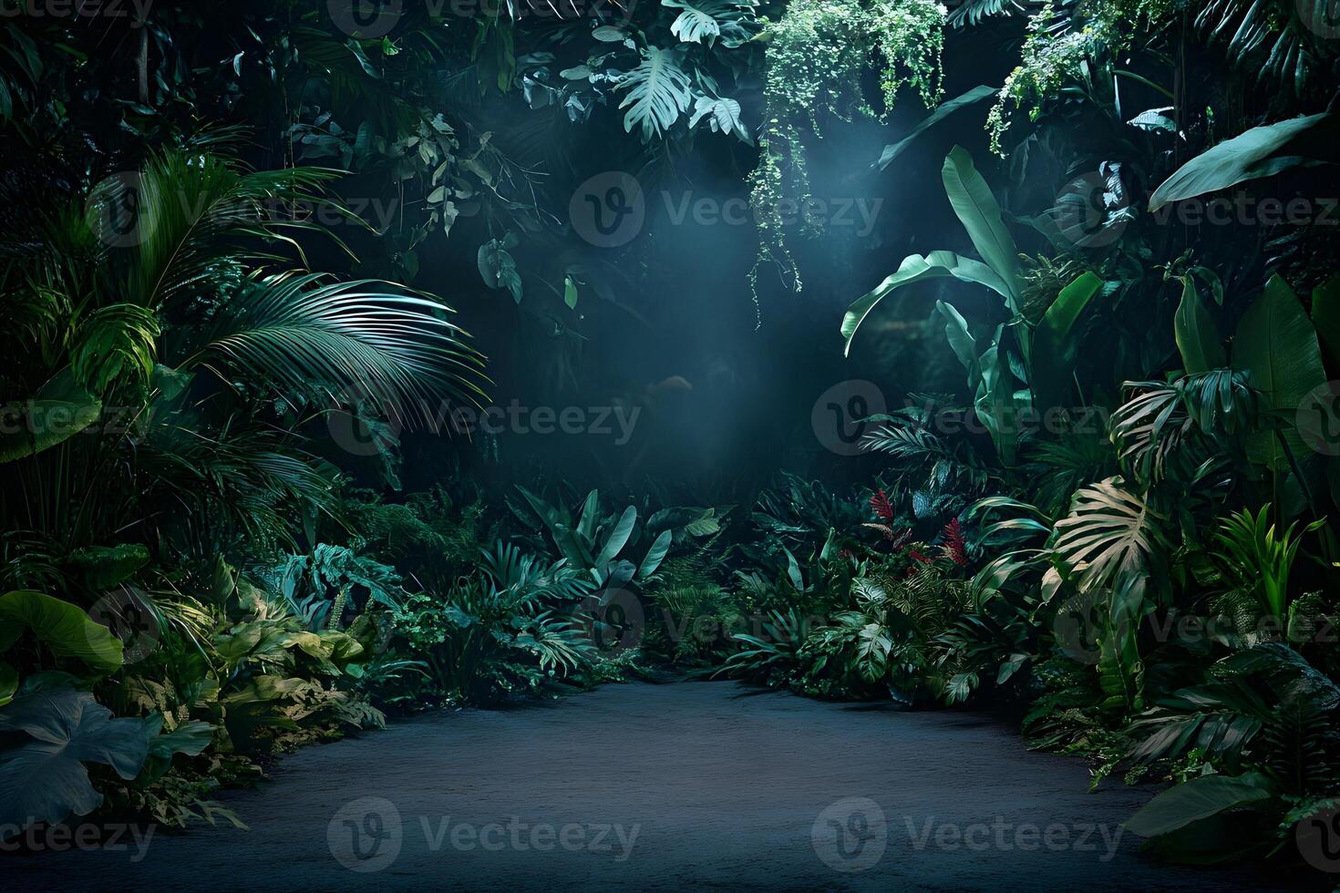 Lush Jungle Studio Backdrop, Dark Plants photo