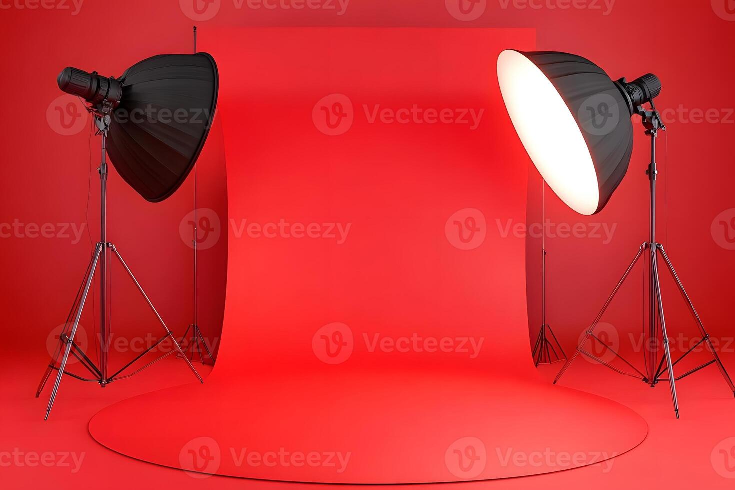 Red studio backdrop, lighting setup, photography photo