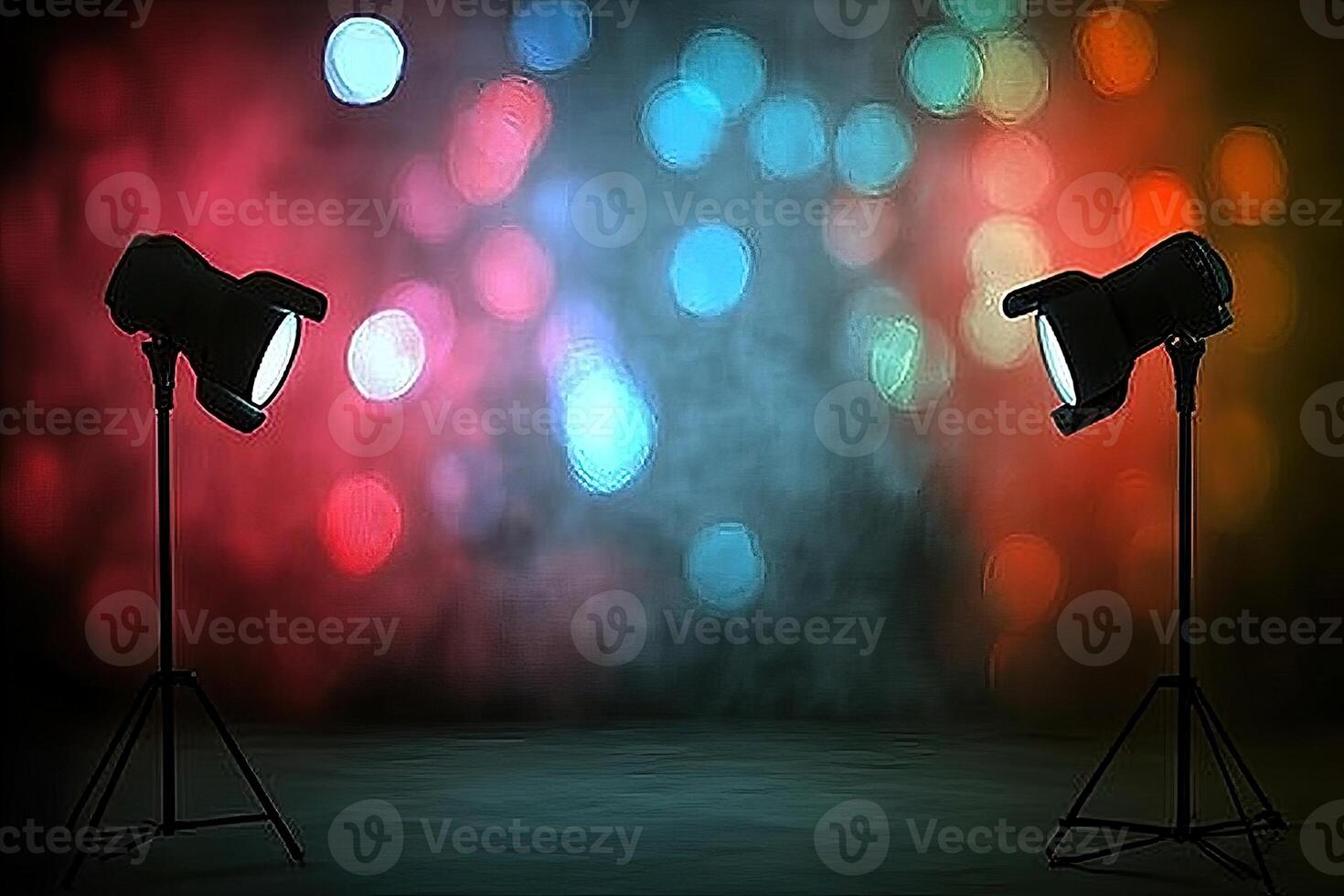 Studio Lights Bokeh Background Photography Setup photo