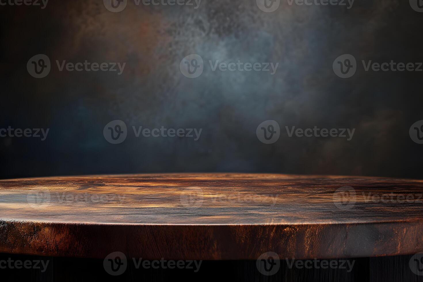 A wooden table with a dark background photo