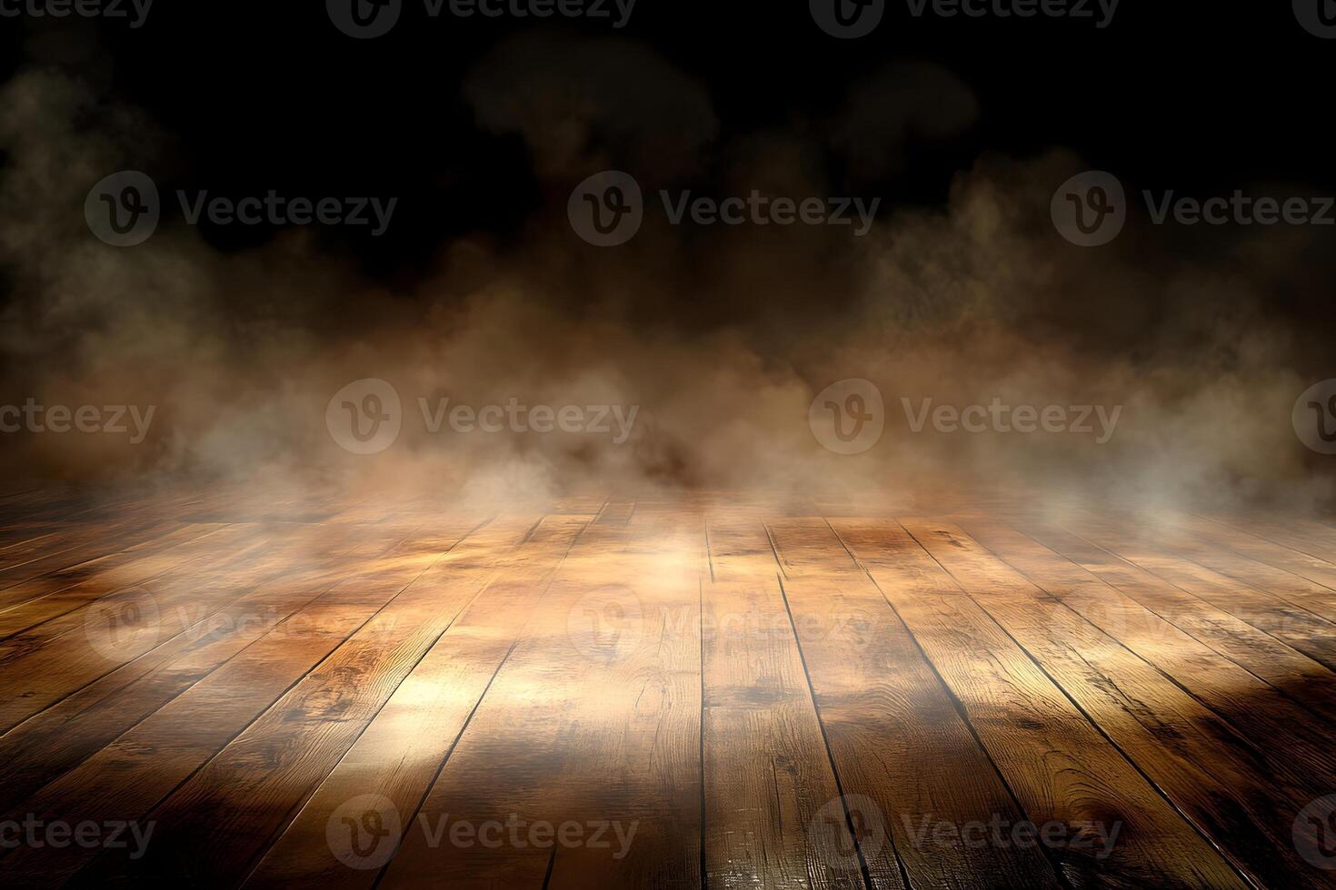 An empty room with smoke coming out of the floor photo