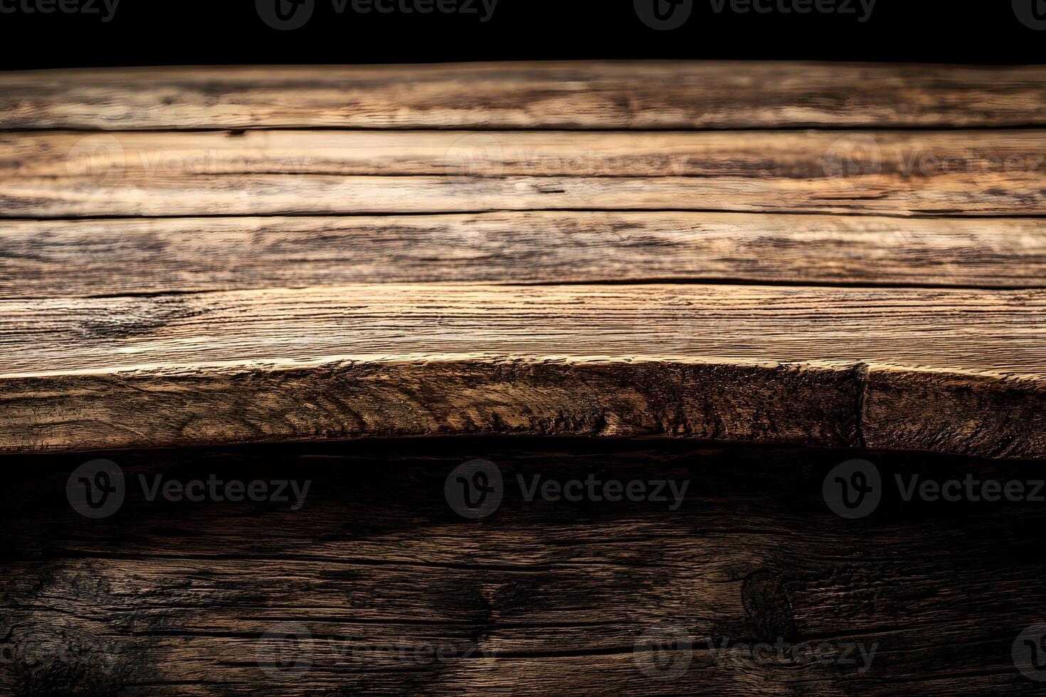 A wooden table with a bottle of wine on it photo