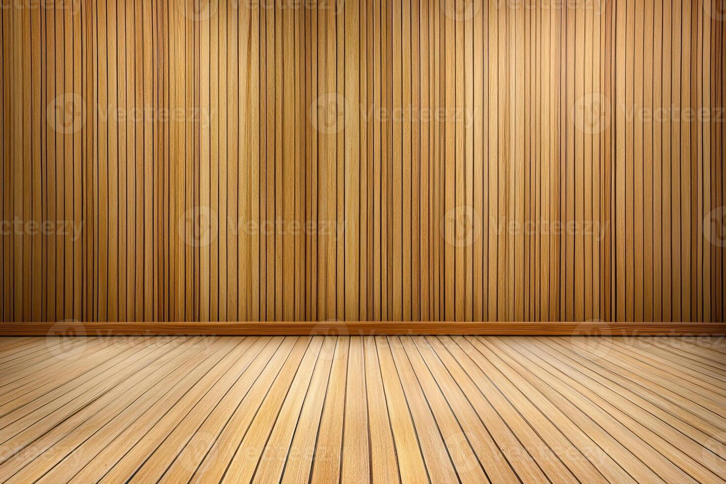 Wood wall, floor interior, empty room, background, design photo
