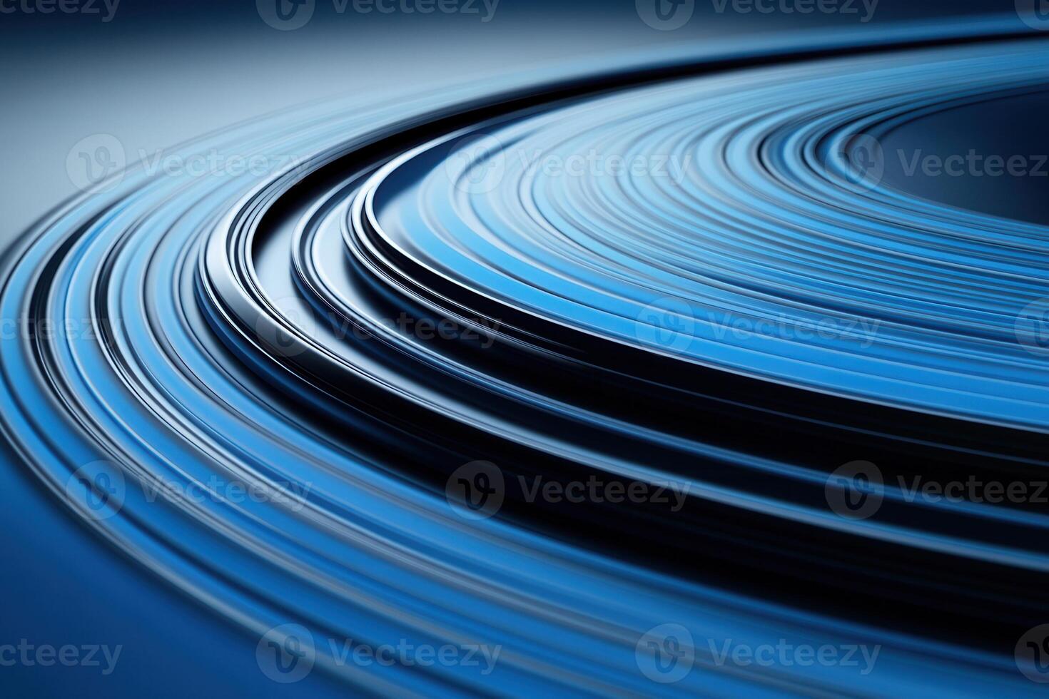 Abstract close-up of layered blue vinyl records. photo