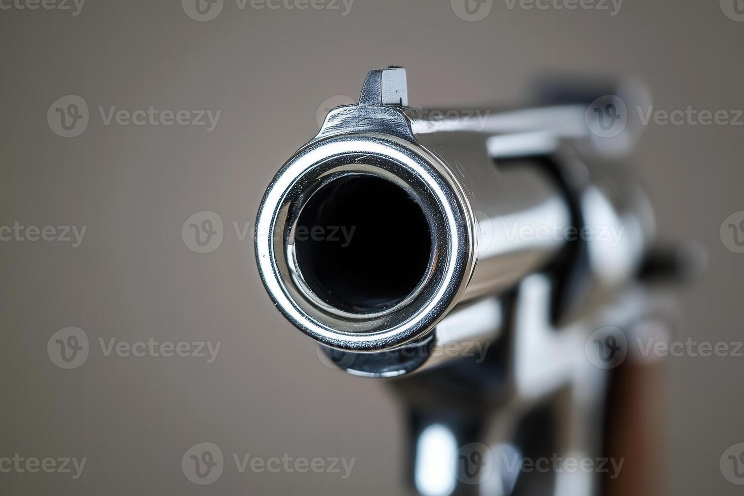 Close-up view of a gun barrel. photo