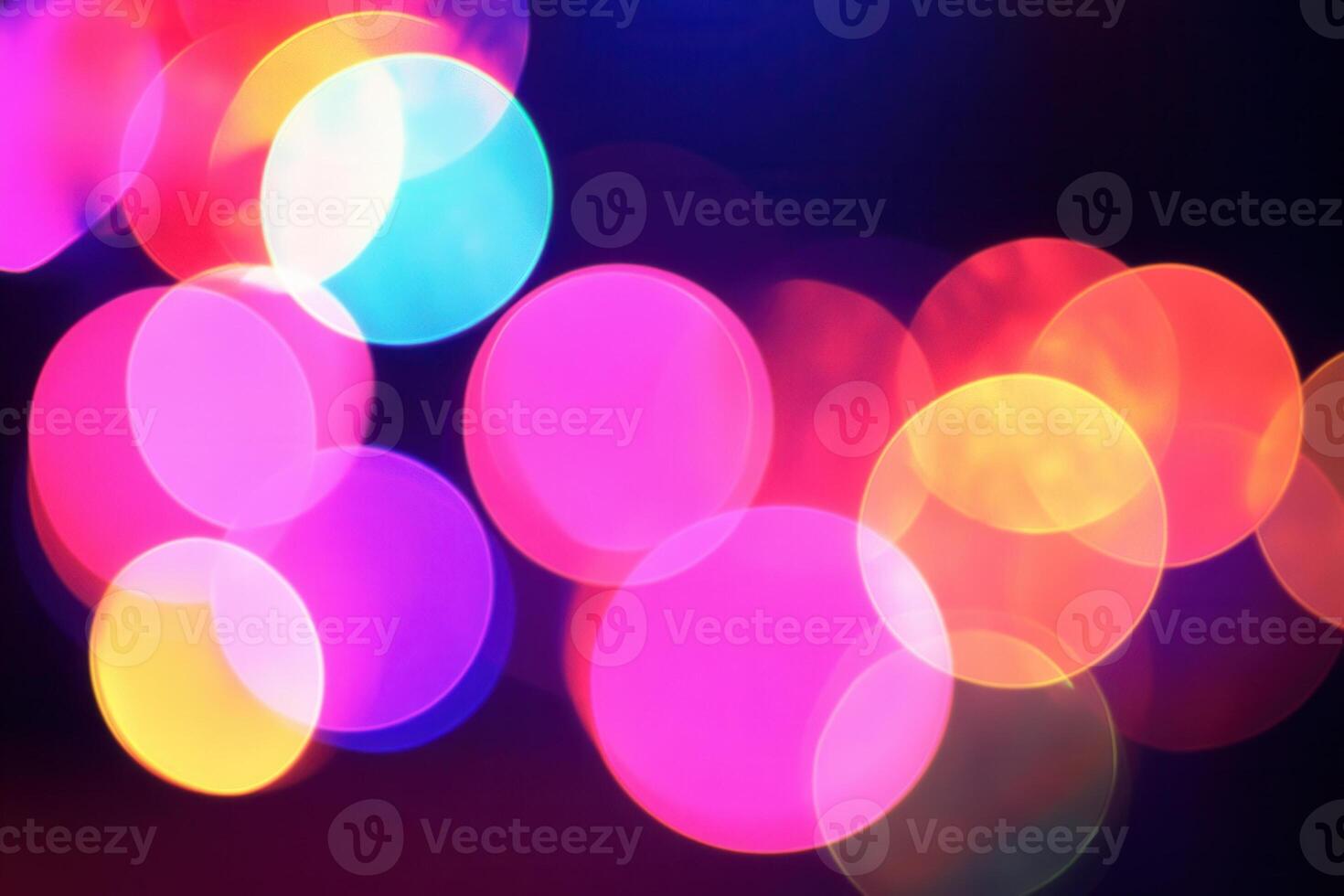 Colorful lights are shown in a blurry photo